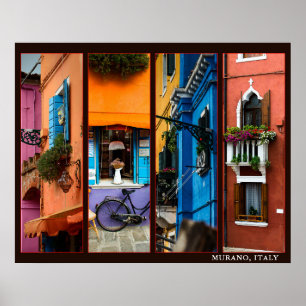 Murano, Italy 4 Photo Collage Custom Poster