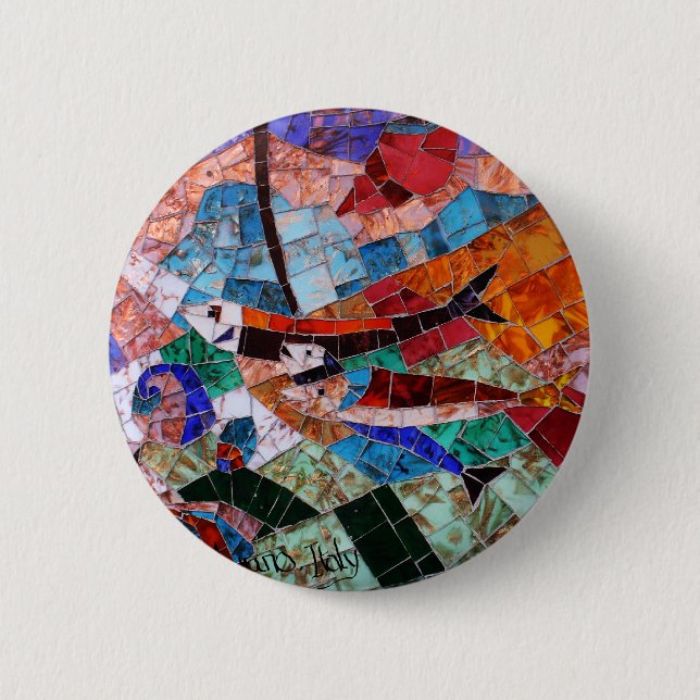 Murano Mosaic 6 Cm Round Badge (Front)