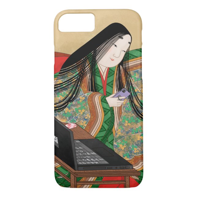 Murasaki Shikibu, a Heian-period woman who enjoys  Case-Mate iPhone Case (Back)