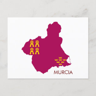 Murcia map/flag postcard