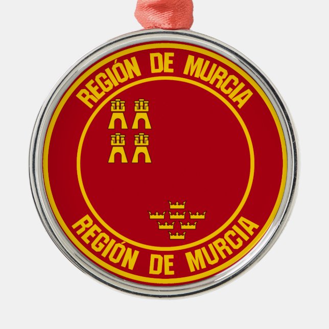 Murcia Round Emblem Metal Tree Decoration (Front)