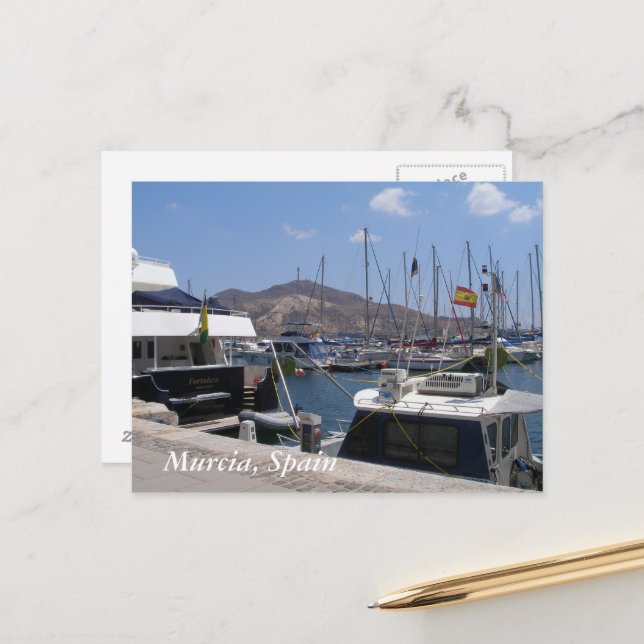 Murcia, Spain boats in the marina Postcard (Front/Back In Situ)