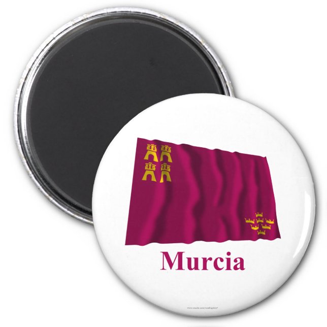 Murcia waving flag with name magnet (Front)