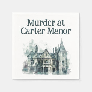 Murder at The Manor- Murder Mystery Night  Napkin