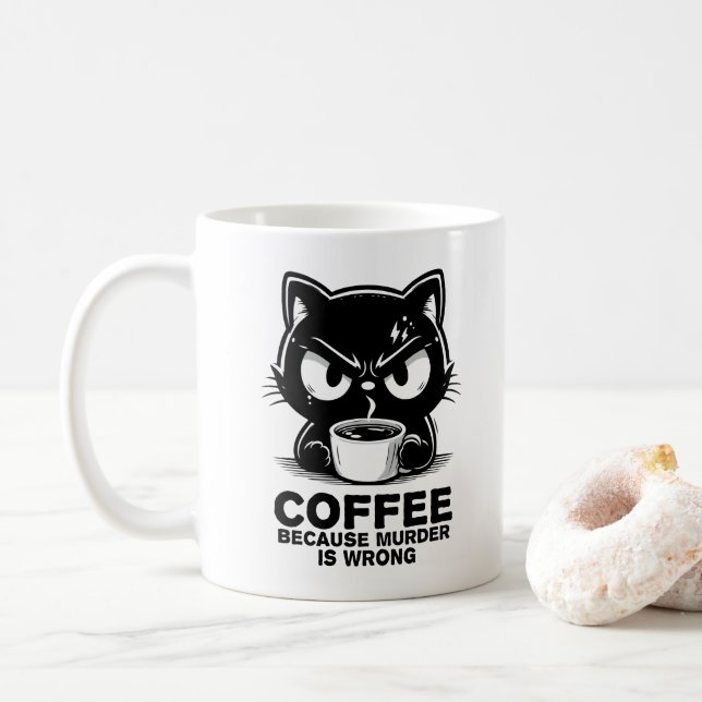 Murder is wrong coffee mug (With Donut)