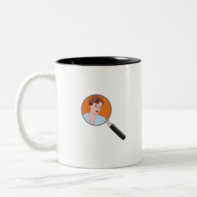 Murder Mysteries Detective and Writer Two-Tone Coffee Mug (Left)