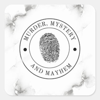 Murder Mystery and Mayhem Square Sticker