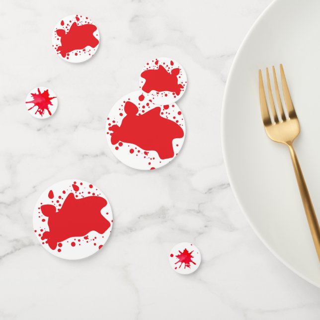 Murder mystery birthday dinner party bloody confetti (Group)
