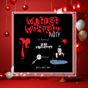 Murder Mystery Birthday Party Black Elegant Napkin