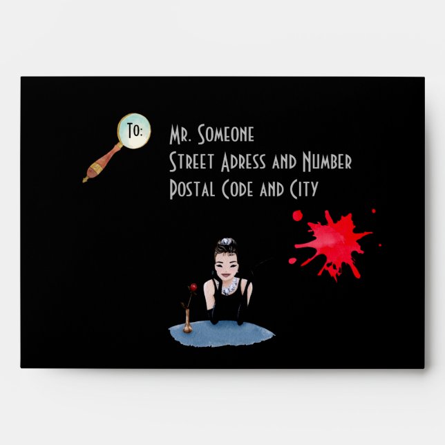 Murder Mystery Birthday Party  Invitation Envelope (Front)