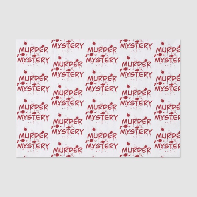 Murder mystery crime fan cold case blood wrapping  tissue paper (Front)