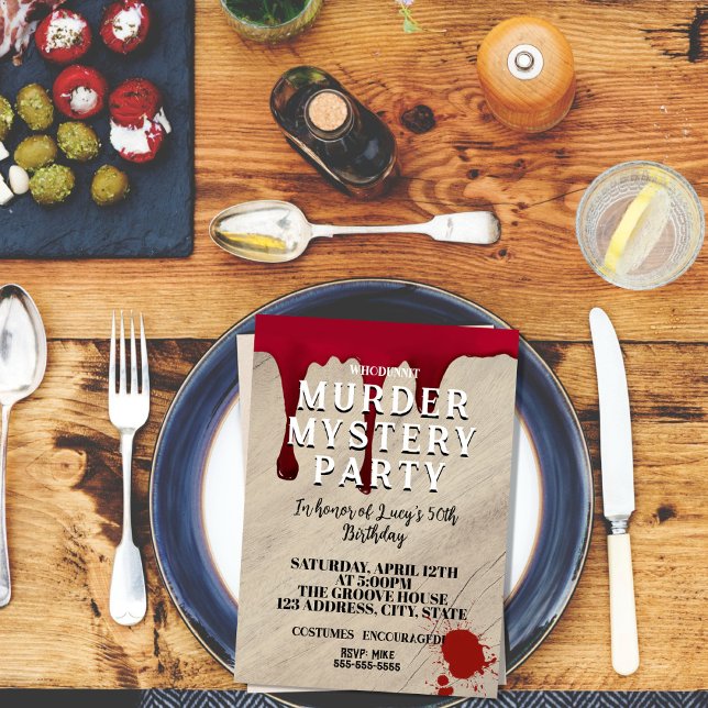 Murder Mystery Dinner Invitation – Bloody Whodunit (Creator Uploaded)