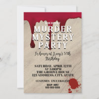 Murder Mystery Dinner Invitation – Bloody Whodunit