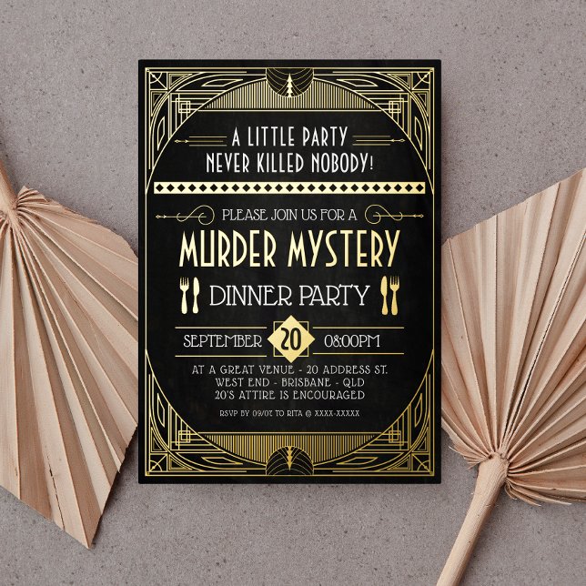 Murder Mystery Dinner Party  Foil Invitation (Creator Uploaded)