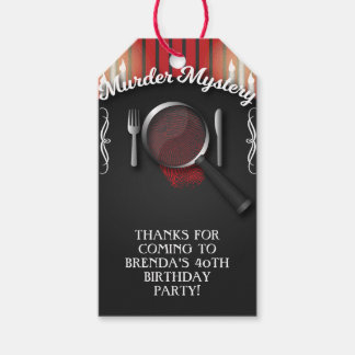 Murder Mystery Dinner Theatre Party Gift Tags