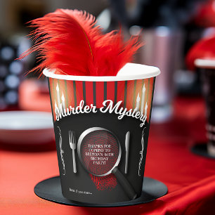 Murder Mystery Dinner Theatre Party Paper Cups