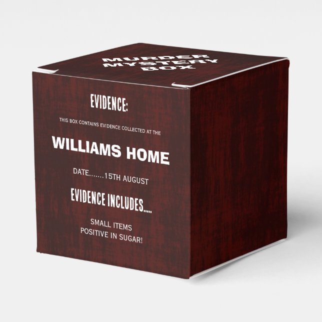 Murder Mystery  Favour Box (Front Side)