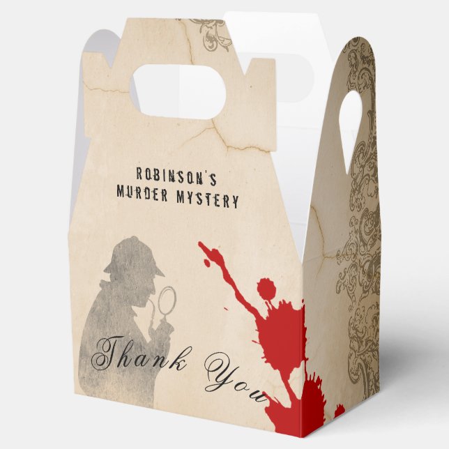 Murder Mystery Gable Box Parchment Paper Theme (Opened)