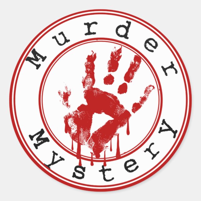 Murder Mystery Genre Round Book Cover Sticker (Front)