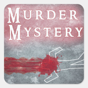 Murder Mystery Genre Square Book Cover Sticker
