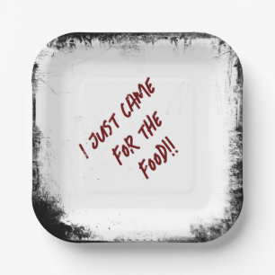 Murder Mystery "I Just Came For The Food" Paper Plate