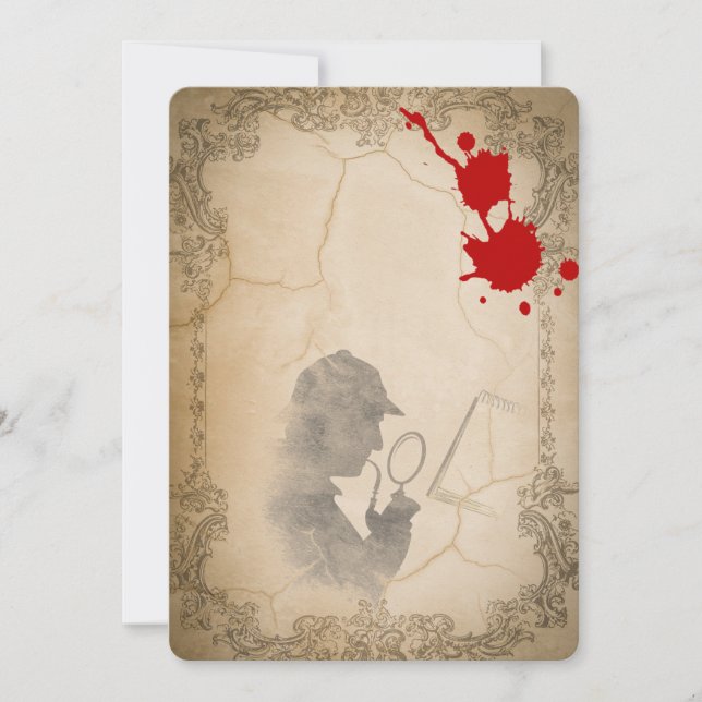 Murder Mystery Invites Vintage Template (Front)