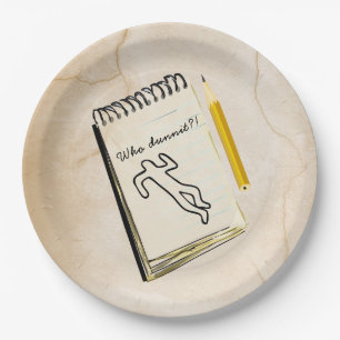 Murder Mystery Paper Plates Crime Scene Customised