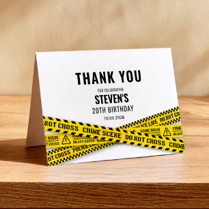 Murder Mystery Party Crime Scene Tapes Thank You Card