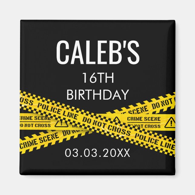 Murder Mystery Party Dinner Yellow Police Tapes Magnet (Front)