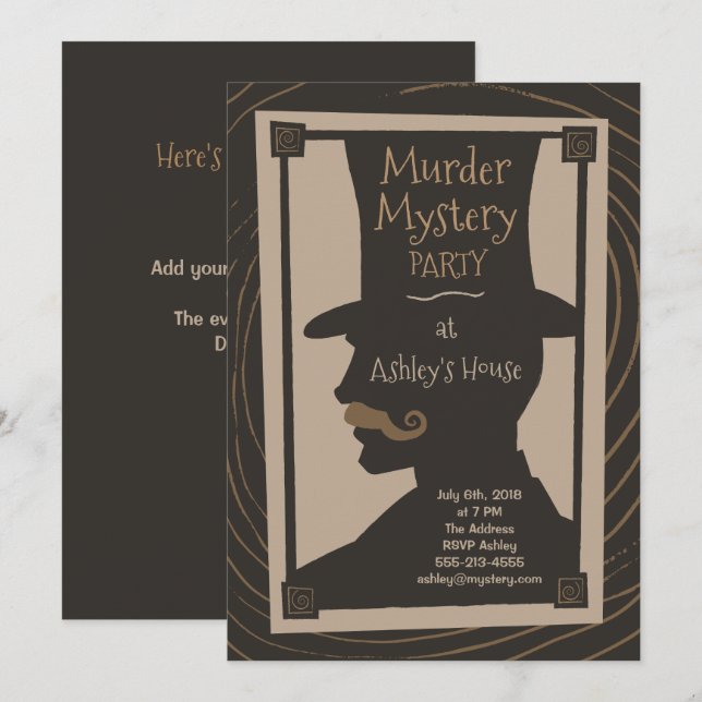 Murder Mystery Party - Invitation (Front/Back)