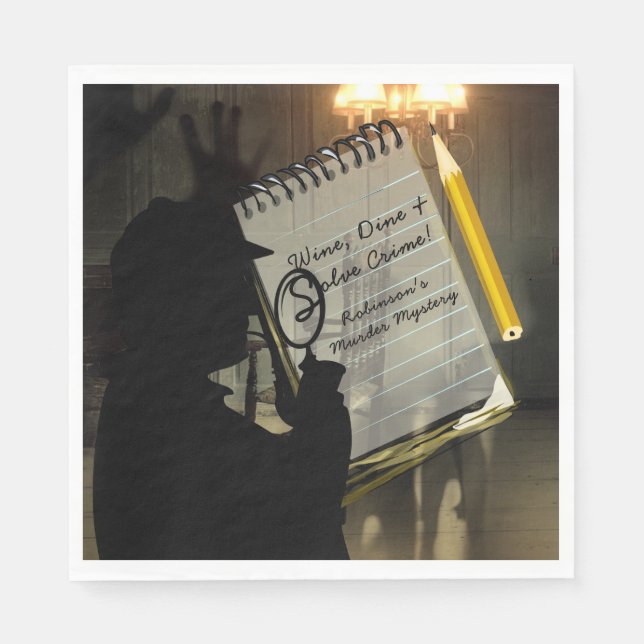 Murder Mystery Party Napkins Personalised (Front)