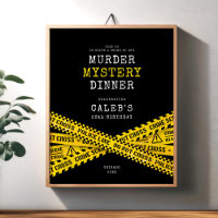 Murder mystery party welcome poster