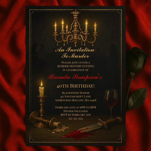 Murder Mystery Party with Vintage Gothic Theme Invitation (Creator Uploaded)