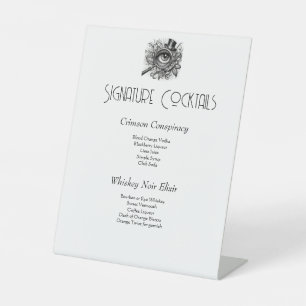 Murder Mystery Signature Cocktails Pedestal Sign