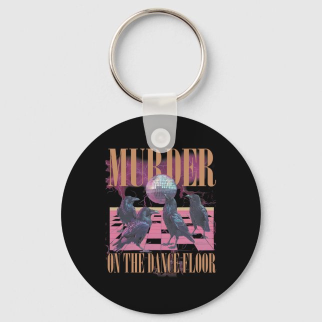 Murder On The Dance Floor Crow Dancing Disco Hallo Key Ring (Front)