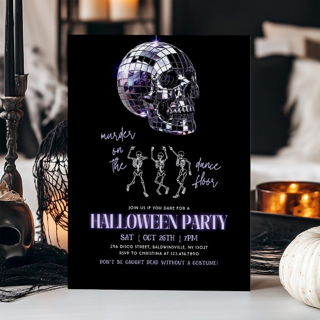 Murder on the Dance Floor Halloween Disco Party Invitation (Creator Uploaded)