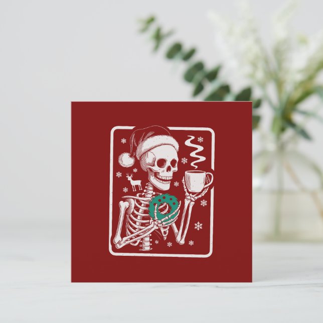Murder Shows Friends Horror Tee Skeleton Christmas Invitation (Standing Front)