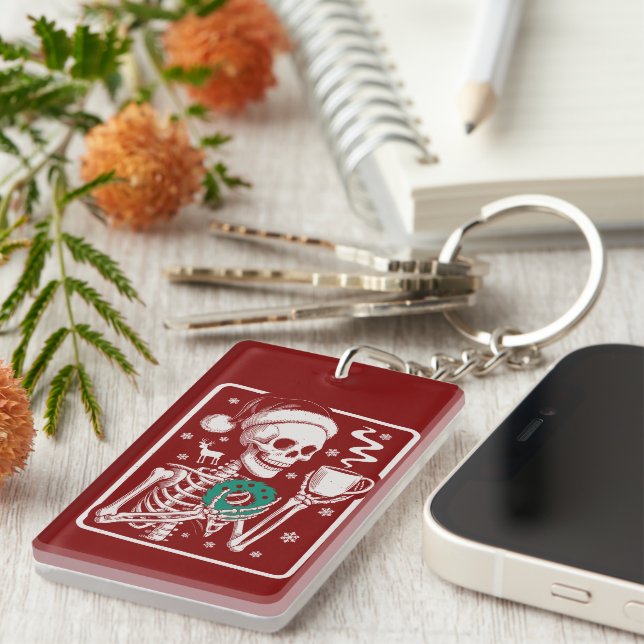 Murder Shows Friends Horror Tee Skeleton Christmas Key Ring (Front Right)