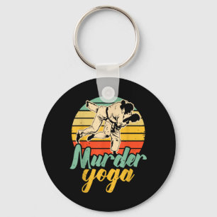 Murder Yoga Funny Retro Jiu-Jitsu Martial Arts Key Ring