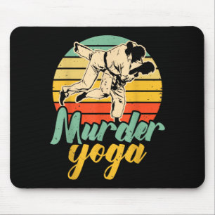 Murder Yoga Funny Retro Jiu-Jitsu Martial Arts Mouse Mat