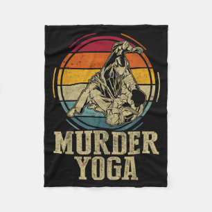 Murder Yoga Funny Vintage Brazilian Jujitsu Jiu Fleece Blanket