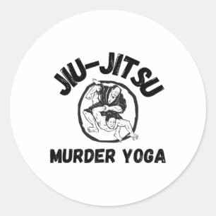 Murder Yoga Shirt Funny Brazilian Jiu Jitsu  Classic Round Sticker