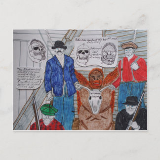 Murdered big foot human,1910, postcard