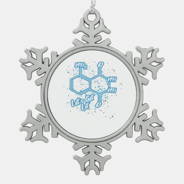 Murderino Crime Lover Luminol Let's Get Lit  Snowflake Pewter Christmas Ornament (Front)
