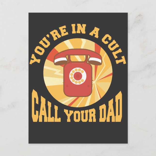 Murderino Cult Call Your Dad True Crime Postcard (Front)