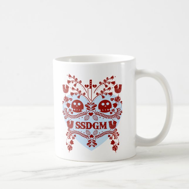 Murderino Mug. Red/Blue Coffee Mug (Right)