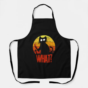 Murderous Black Psycho Cute Cat What Knife Christm Apron