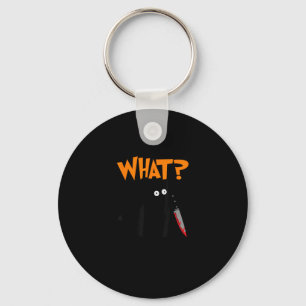 Murderous Cat With Bloody Knife Murderous Black Ca Key Ring