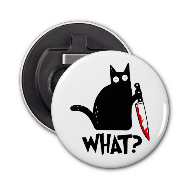 Murderous Cat With Knife Bottle Opener (Front)
