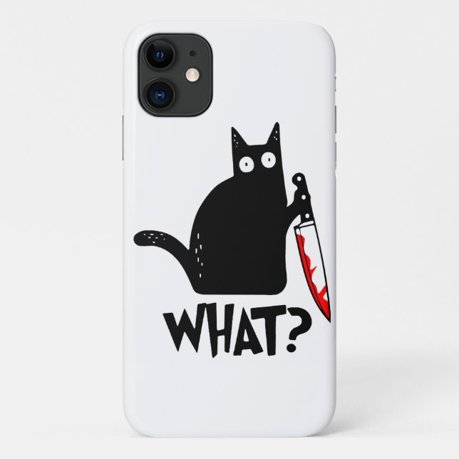 Murderous Cat With Knife Case-Mate iPhone Case (Back)